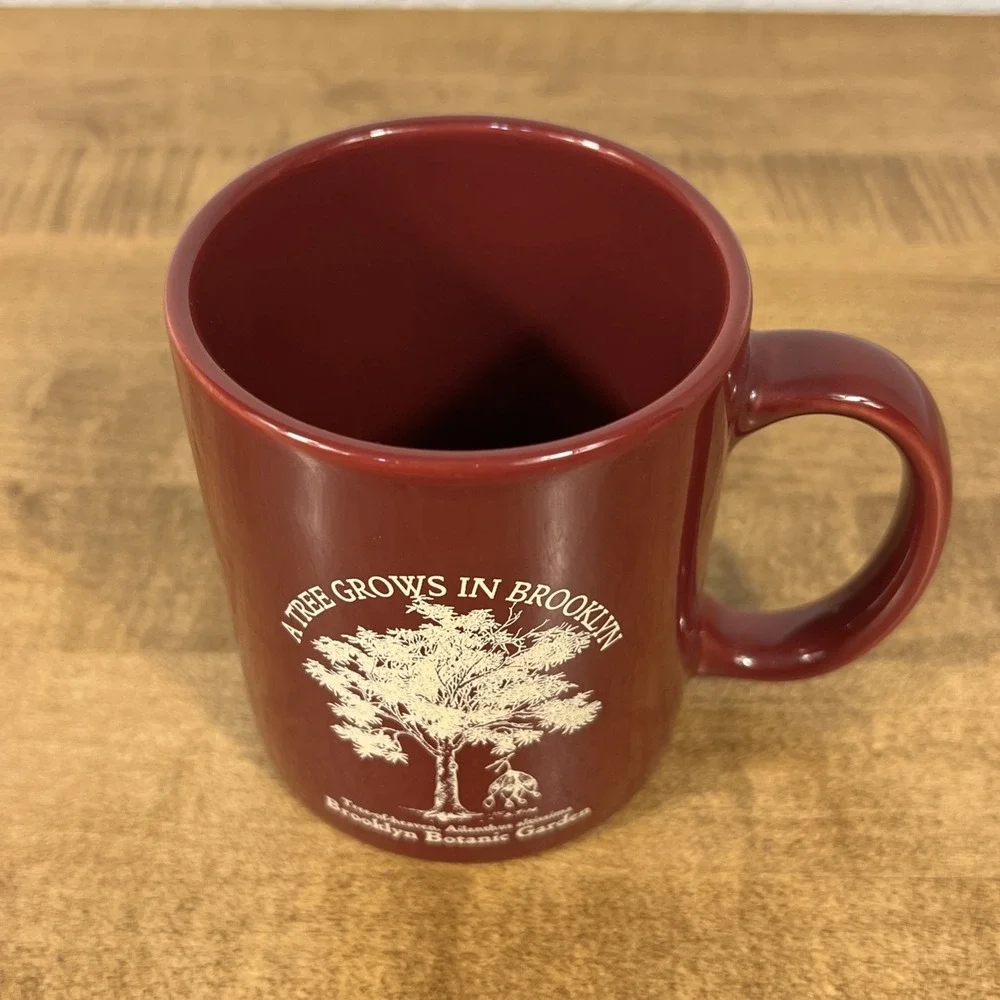 Vintage Brooklyn Botanic Garden Burgundy Mug - Picture 2 of 9